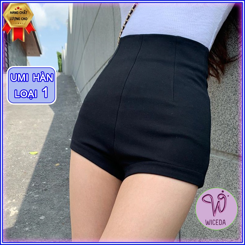 Quần short dance lưng cao lisa tôn dáng . quần đùi nữ cạp cao ôm body chất vải umi dày co giãn màu đen Wiceda DC451 | BigBuy360 - bigbuy360.vn