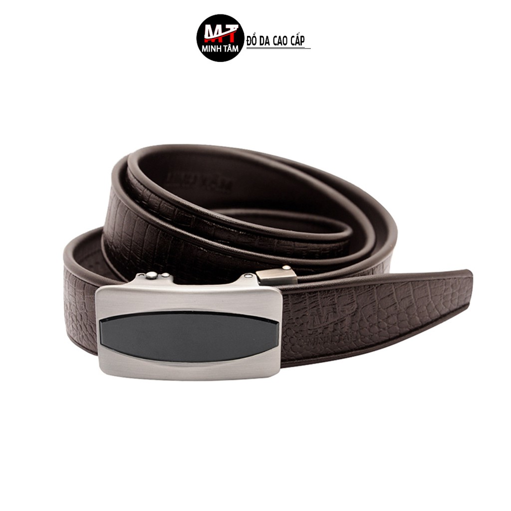 Thắt lưng nam Minh Tâm da bò cuốn biên , vân cá sấu MT-701-06H