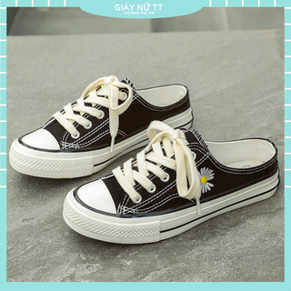 Giày Lười Vải Bạt Thời Trang Hàn Cho Nữ 2021