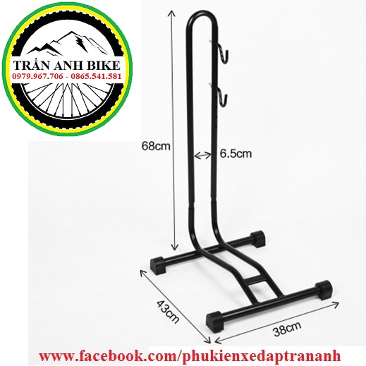 Chân chống xe đạp chữ L có móc dựng bên đa năng