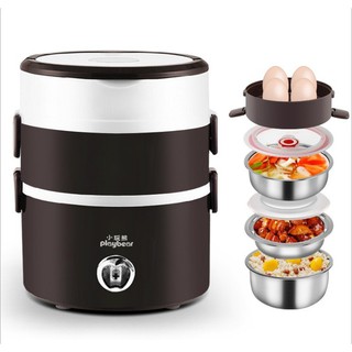 Hộp cơm cắm điện 3 tầng ruột inox gd0370