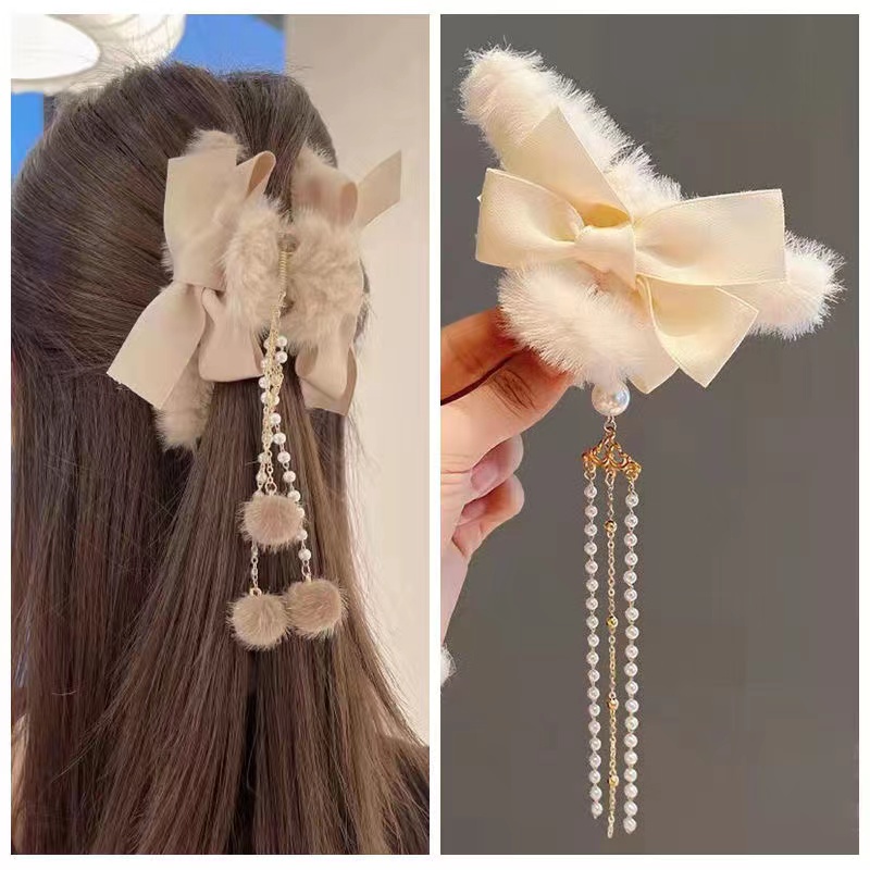 iF YOU Kẹp tóc   kim loại đính ngọc trai tùy chọn kiểu phong cách Hàn Quốc