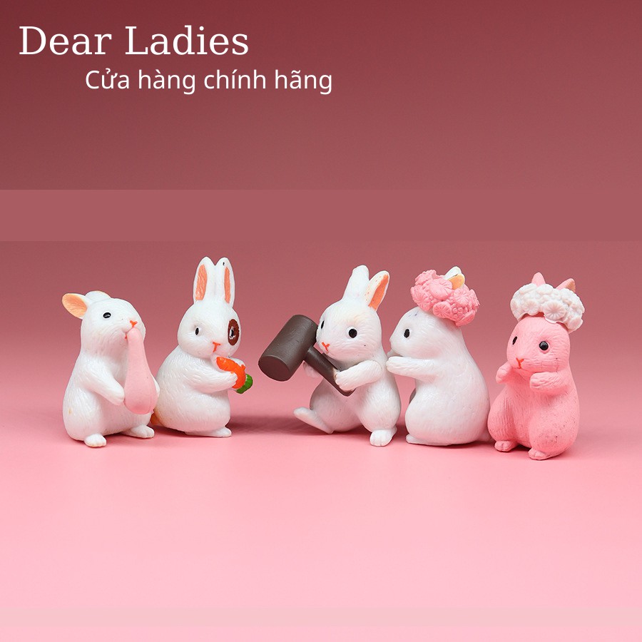 Tượng Thỏ mini trang trí ô tô, bàn làm việc, bánh kem đáng yêu dễ thương Sét 12 chú thỏ 💕FREESHIP 50k💕 - dear.ladies