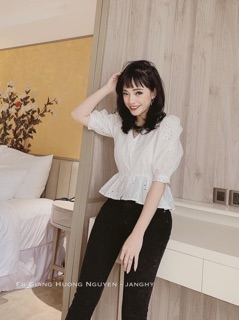 Áo peplum thô ren