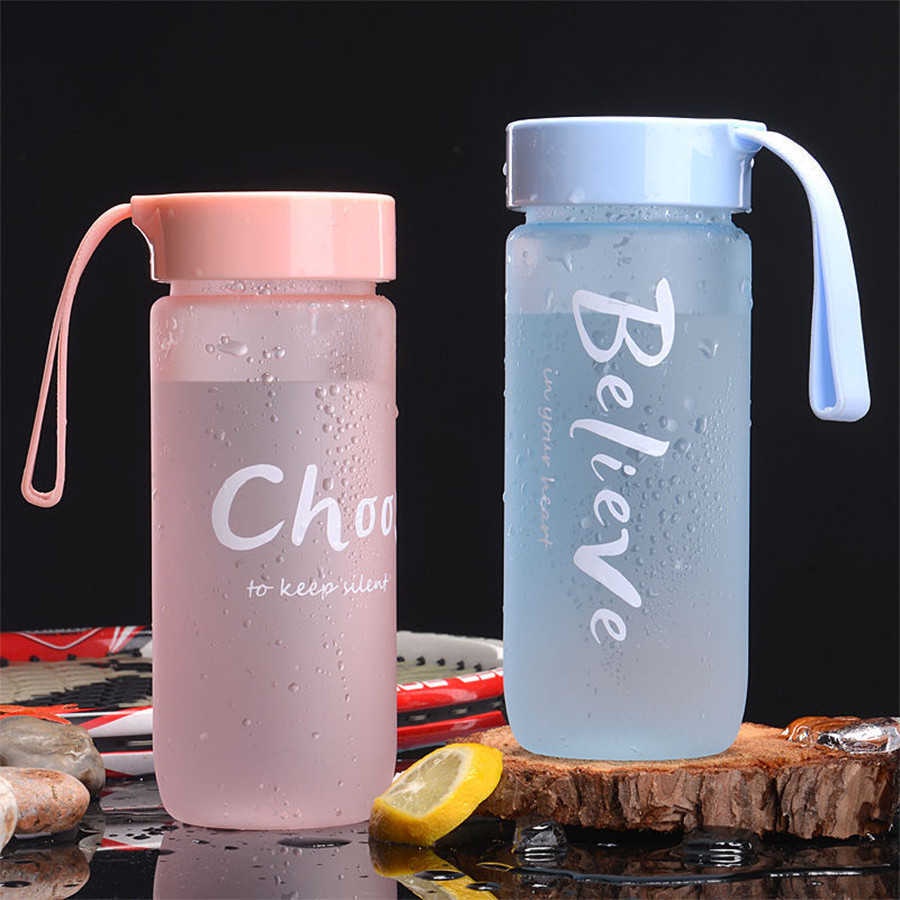 Bình Nước Nhựa Chịu Nhiệt Chống Tràn Matte 600ml Nhiều Màu | Bình Nước Học Sinh