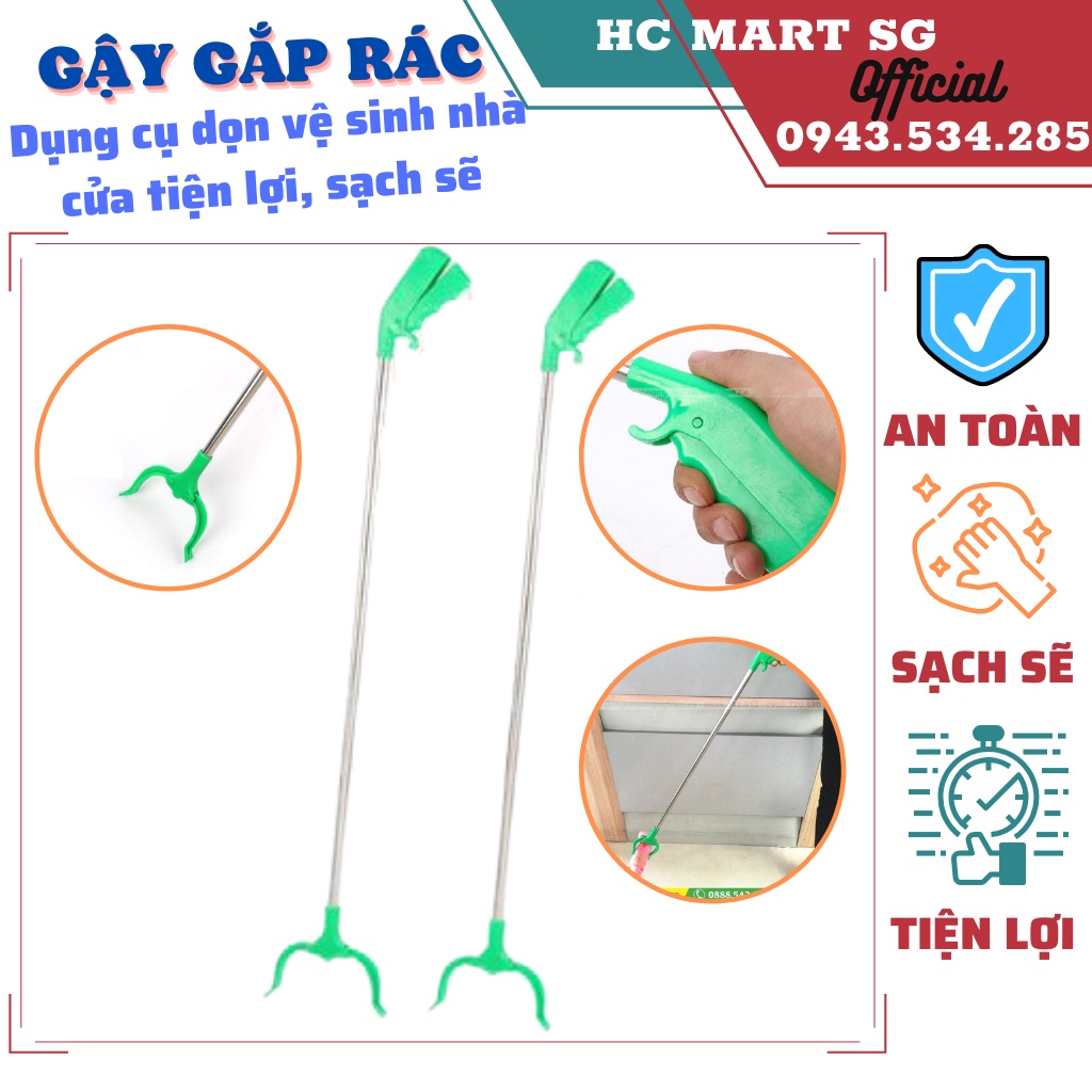 Gậy gắp đồ vật nhặt rác cán dài