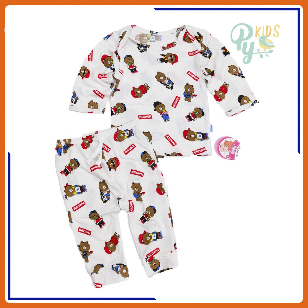 Bộ sơ sinh tay dài chồm vai Bibo cho bé từ 3-12 tháng ( 5-11kg )