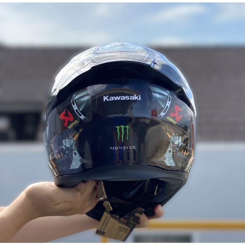 MŨ BẢO HIỂM FULLFACE M138B ĐEN BÓNG LÊN TEM KAWASAKI XANH DƯƠNG CHÍNH HÃNG , TẶNG TÚI ĐỰNG VÀ BH 12 tháng