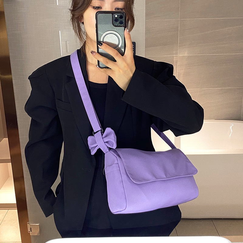 Túi Đeo Vai Màu Sắc Đơn Giản Sức Chứa Lớn Cao Cấp Thời Trang