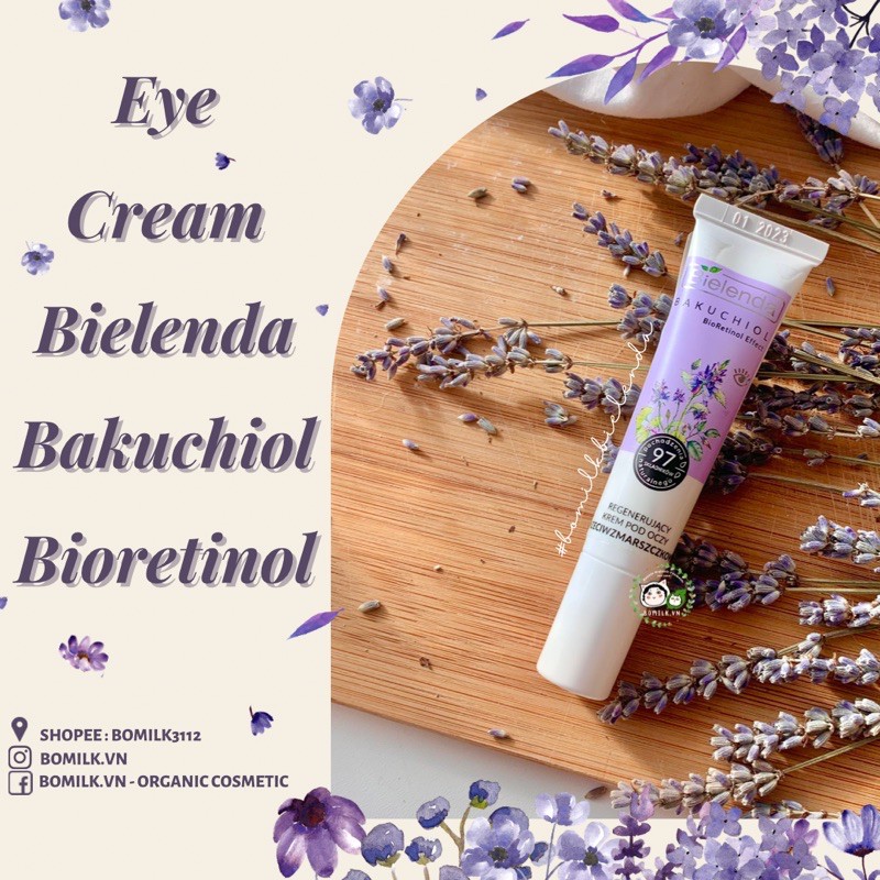 Kem dưỡng da mắt Bielenda Bakuchiol Bioretinol - cấp ẩm, giảm nhăn và thâm