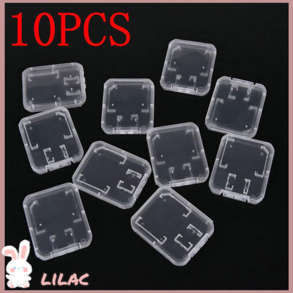 Set 10 Vỏ Đựng Thẻ Nhớ Bằng Nhựa Trong Suốt Nhỏ Gọn Tiện Dụng Ốp