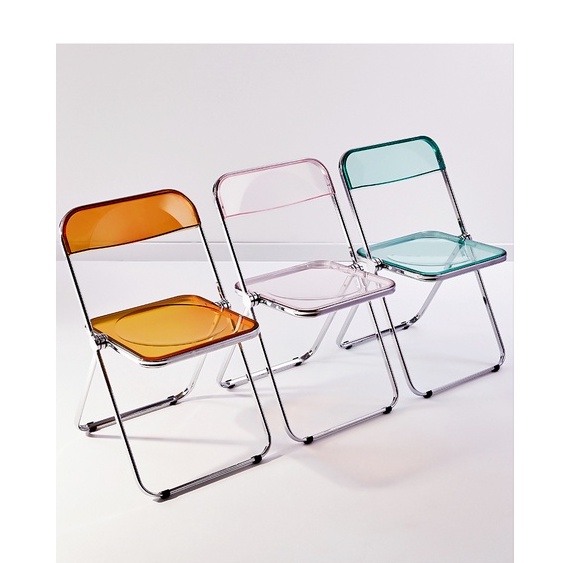 Ghế trong suốt trang trí decor, chụp ảnh sản phẩm nhiều màu, phụ kiện Forher.since1998