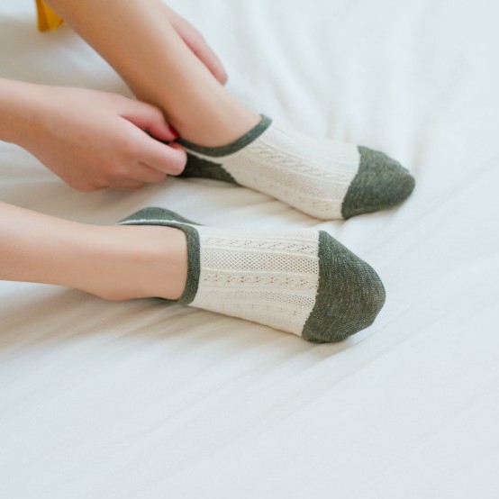 [SET 5 ĐÔI] Vớ nữ cổ ngắn, Tất nữ cotton cao cấp - NUCN-CC-02