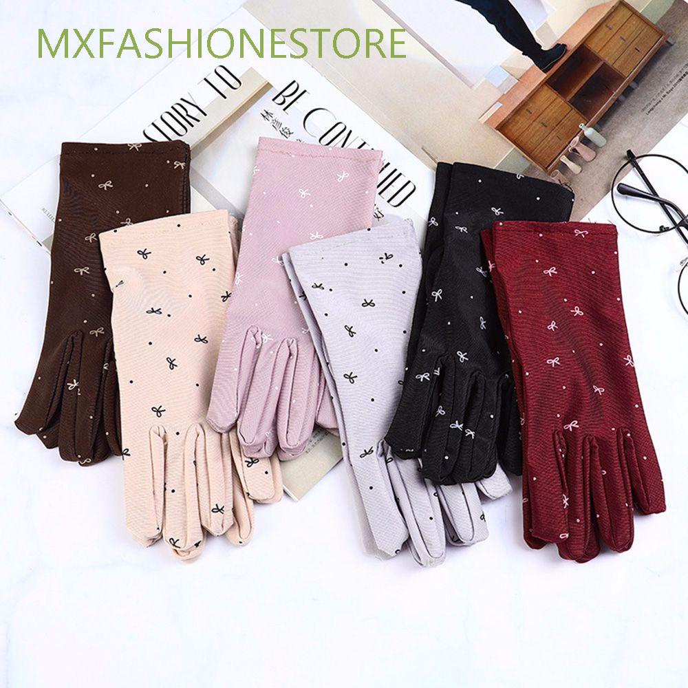 Găng tay lái xe bằng spandex co giãn thoáng khí phối nơ nhiều màu thời trang cho nam nữ