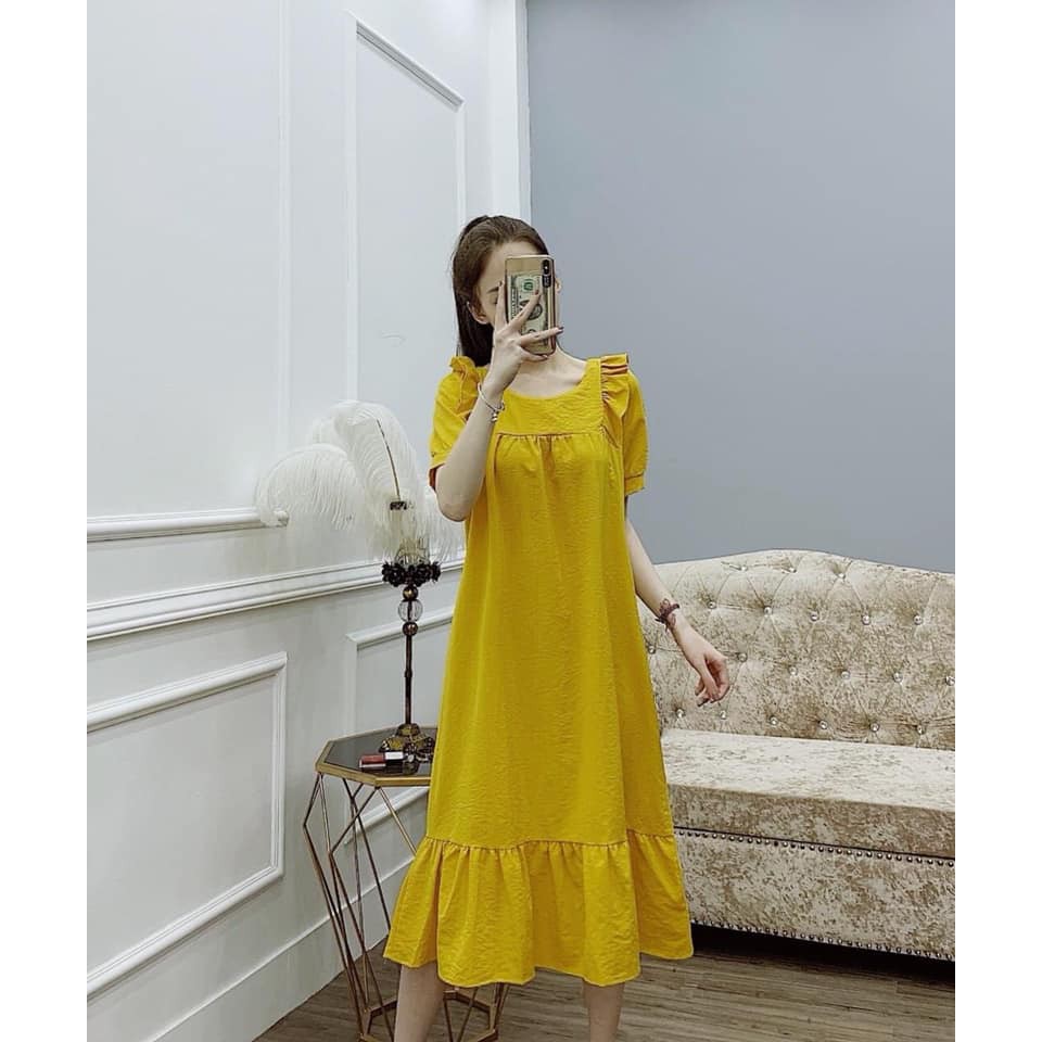 Váy Bầu Bigsize Thiết Kế Sở GUME Dáng Maxi Đuôi Cá Cánh Tiên Chất Vải Đũi Cao Cấp Mềm Mát size từ 40-100kg MB148