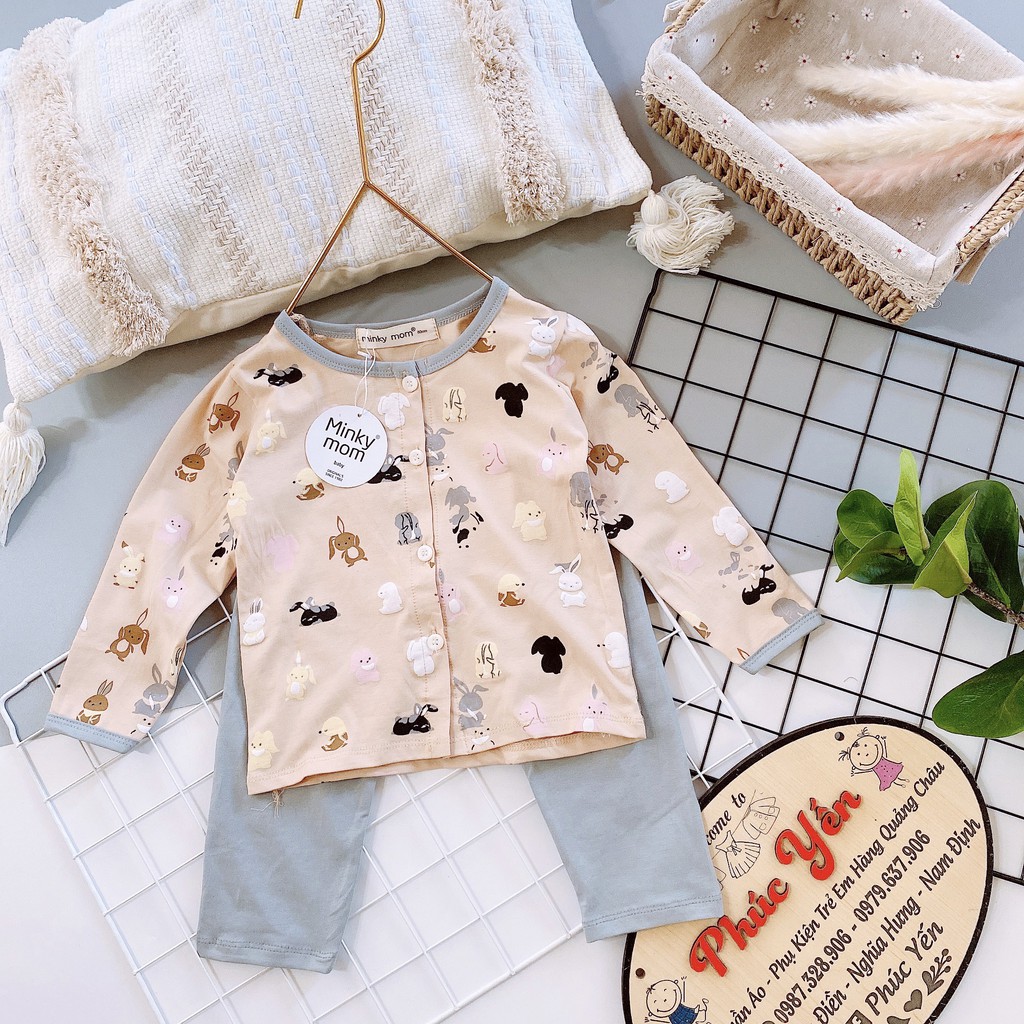 Sale !!! Bộ Dài Tay Cúc Giữa  Minky Mom Họa Tiết Vũ Trụ cho Bé (Size 8-18kg) (1563) Shop Phúc Yến