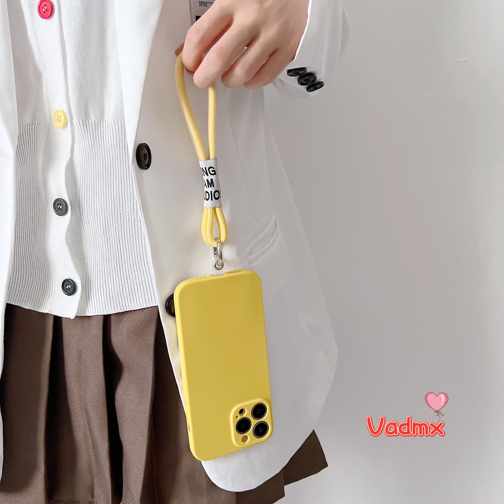 Ốp Điện Thoại Mềm Nhám Màu Kẹo Đơn Giản Có Dây Đeo Cho Samsung Galaxy J8 J6 Plus A6 + 2018 J7 J5 Pro 2017