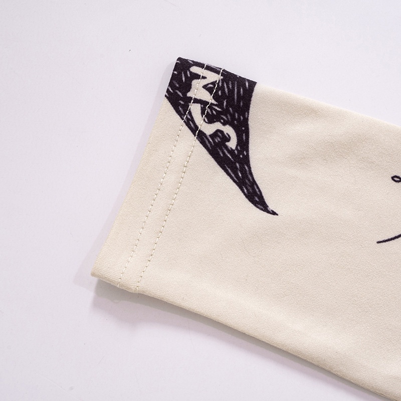 Bộ Áo Liền Quần Tay Dài Cổ Tròn Dáng Ôm In Họa Tiết Nghệ Thuật Thời Trang Cho Nữ