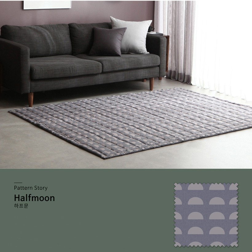 HANA HANA Thảm trải sàn ngủ đa năng Halfmoon darkgray 150x210cm