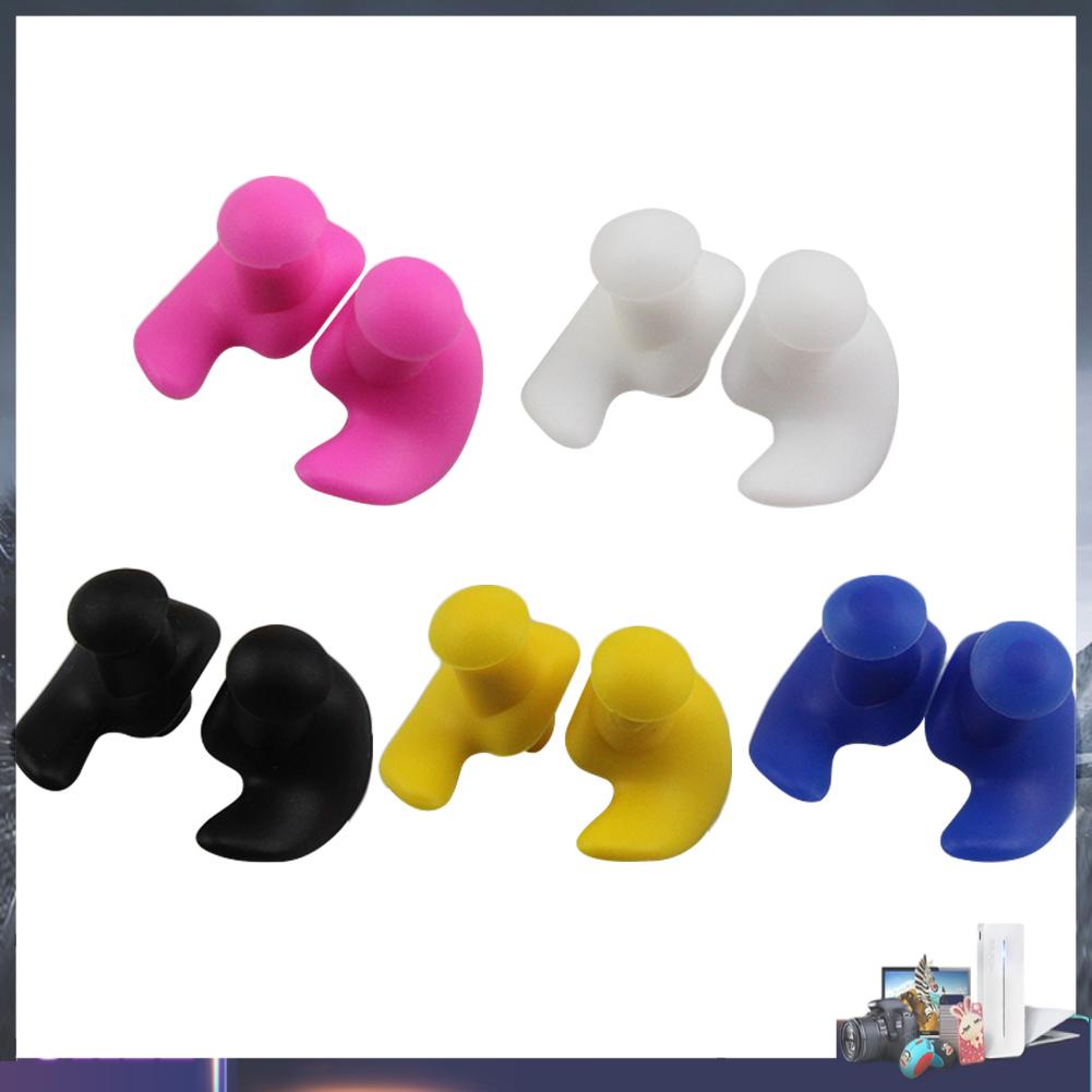 1 Cặp Nút Bịt Tai Bằng Silicone Chống Thấm Nước Tiện Dụng Khi Đi Bơi