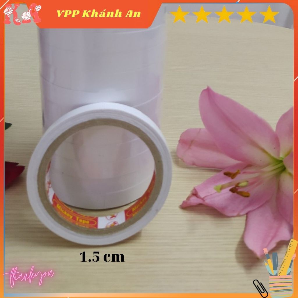 Băng dính 2 mặt 1cm, 1.5cm, 2cm, 4.8cm loại dày - Băng keo 2 mặt