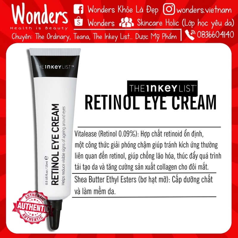 Kem dưỡng mắt The INKEY List Brighten-i Retinol Caffein Eye Cream 15ml (Bill US) | BigBuy360 - bigbuy360.vn