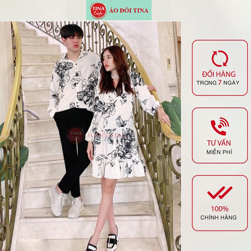 Áo Đôi Nam Nữ Chất Vải Cao Cấp, Áo Cặp Hàn Quốc Đẹp, Set Váy Áo Đi Tiệc, Tặng Qùa Khủng Kèm Theo