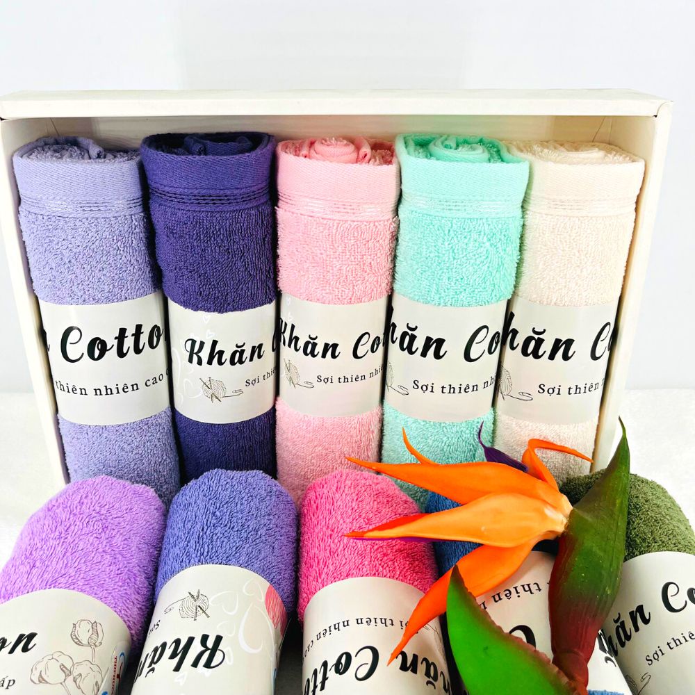[COMBO 5 KHĂN MẶT] Khăn Mặt Cotton Cao Cấp Thiện Phú 34x80cm, Khăn Đa Năng Y457 Bông Sợi Thấm Nước TốT