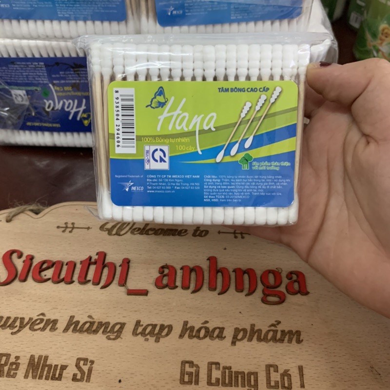 [Rẻ vô địch] Tăm Bông Cao Cấp Hana gói 100-200 cây