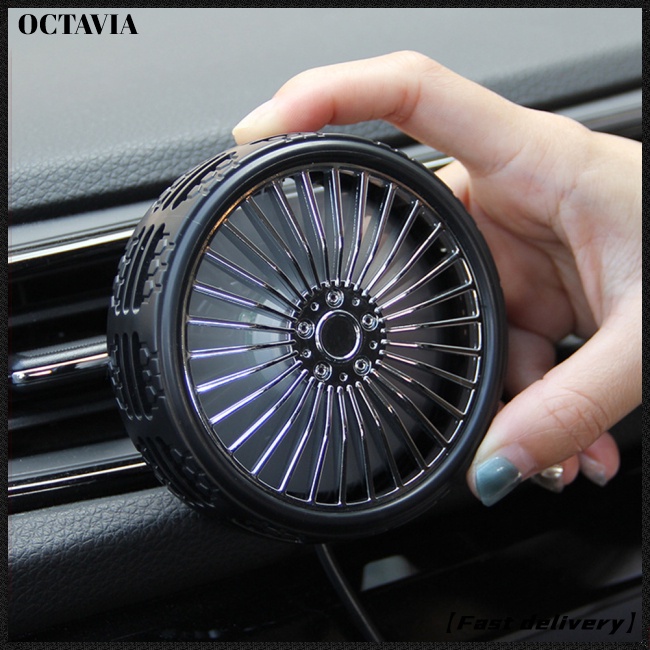 Quạt làm mát mini có đèn LED và cổng sạc USB gắn trên xe hơi