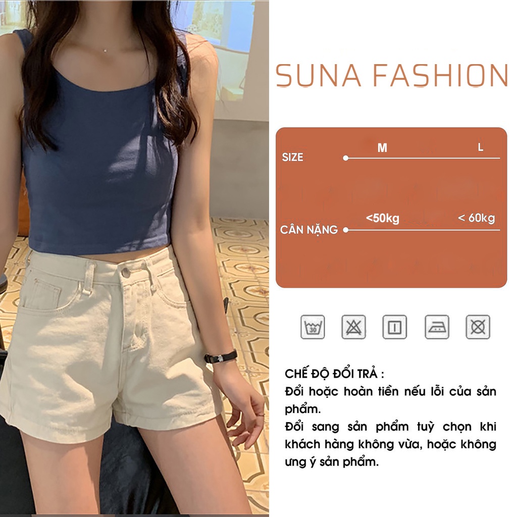 Áo croptop nữ ôm body hai dây chéo lưng ,Áo ống ôm body SUNA FASHION vải cotton co dãn từ 45 - 60kg