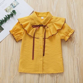 Áo sơ mi cộc tay bé gái