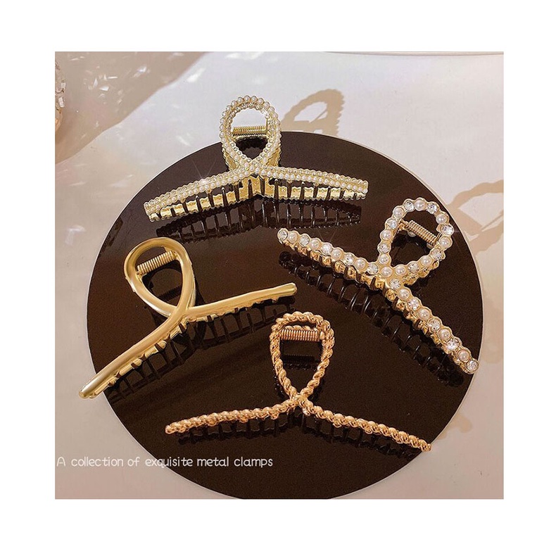 Kẹp Tóc Đính Đá Ngọc Trai Giả 2023 Sang Trọng Cho Nữ