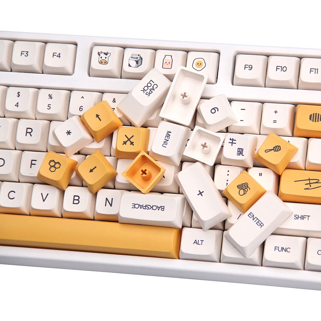 Tổng hợp Keycap Profile XDA nhựa PBT cao cấp Honey Milk/Matcha/Shiba Inu/Shimmer nhiều màu dễ thương cho bàn phím cơ