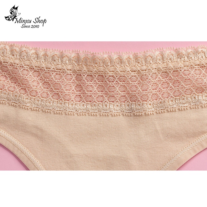 Quần lọt khe cotton cao cấp viền ren chất đẹp, quần lót nữ sexy cám dỗ mặc không bị hằn Minxu Shop 9125