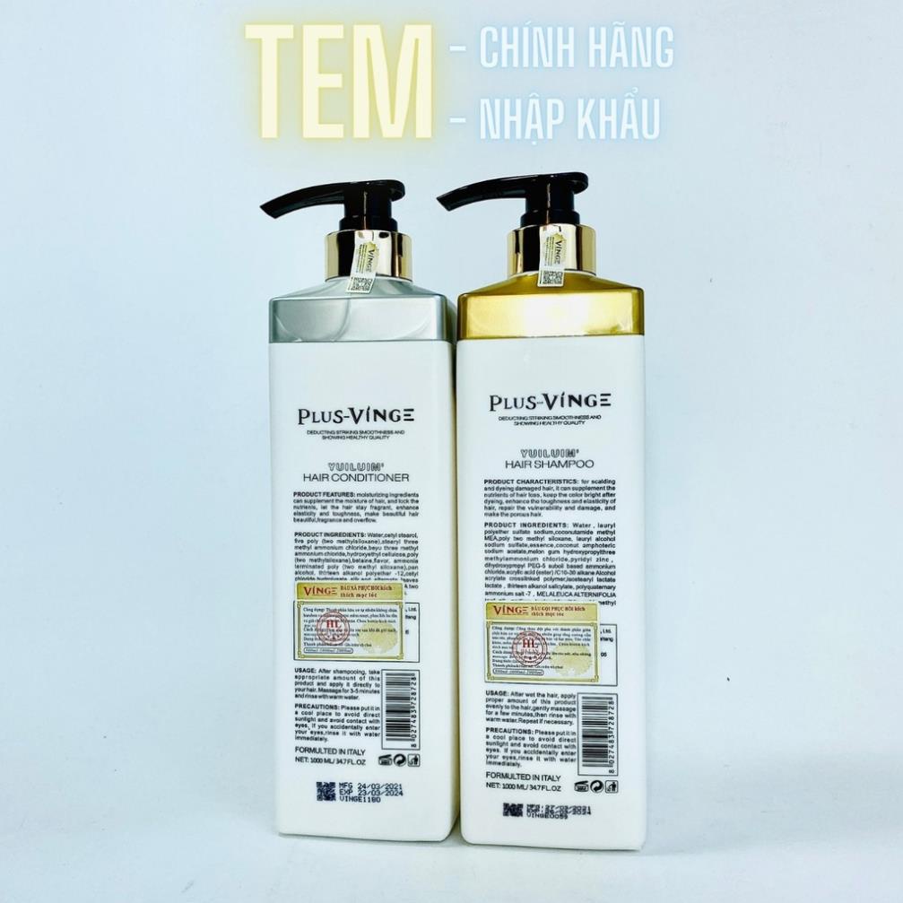 Cặp Dầu Gội Xả Collagen Vinge 1000ML Giảm Rụng Tóc, Ngăn Rụng Tóc, Phục Hồi Tóc Hư Tổn