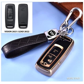 Bọc chìa khóa xe Vision, Airblade, Lead 2 nút mẫu mới nhựa TPU kèm móc khóa thời trang cao cấp