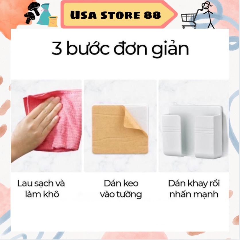 💘GIÁ SỈ💘Kệ dán tường để điện thoại điều khiển thông minh, kệ dán tường đa năng sạc điện thoại tiện lợi 88245 USA STORE88