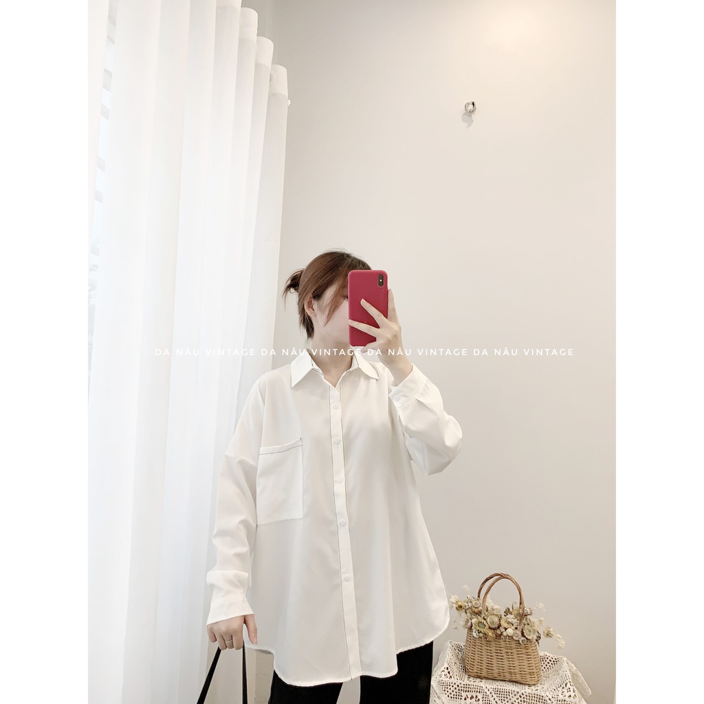 áo sơmi form rộng hot trend 2 màu đen, trắng (ảnh thật/hàng sẵn) | BigBuy360 - bigbuy360.vn