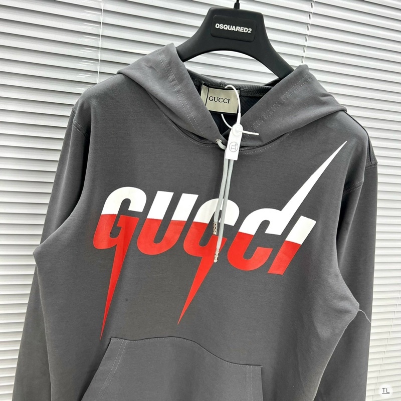 Áo nỉ mũ GC chữ in có túi trước - Áo hoddie nam nữ