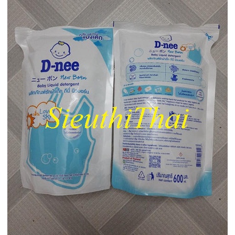 Nước giặt và xã dạng TÚI Dnee 600ml chuẩn hàng Thái Lan