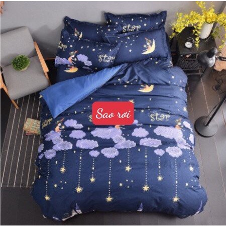 [Set 3 món]Bộ Ga Gối Cotton PoLy [1M6X2M],phân loại 50 mẫu [mẫu sao rơi]