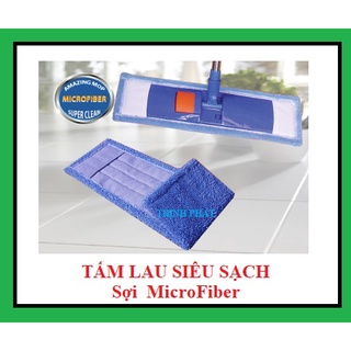 Tấm lau giẻ lau thay thế sợi microfiber siêu sạch 45cm 40cm kiểu cài hàng chính hãng công ty