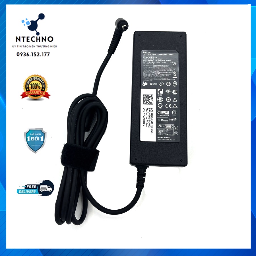 Sạc Zin Laptop Dell 19.5V 4.62A 90W Đầu đạn -  Dùng cho máy tính laptop Dell Vostro 5460 V5460 5470 5480 5560 3468