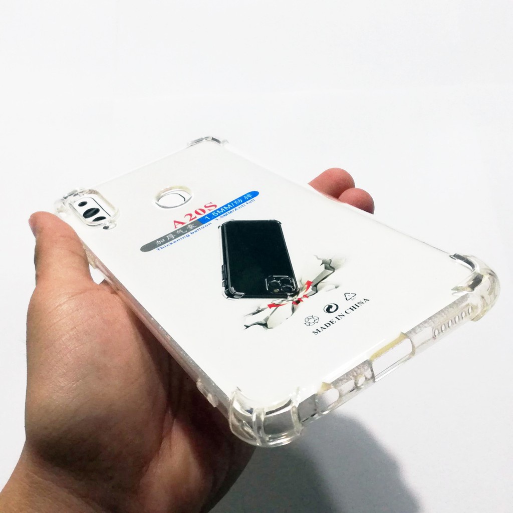 Ốp lưng Samsung A20s-Chống sốc-Trong suốt- Dày lâu ố vàng