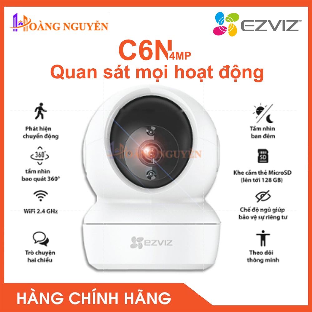 [PHÂN PHỐI CHÍNH HÃNG] Camera IP/Wifi Ezviz C6N 4MP - Độ Phân Giải Cao, Theo Dõi Thông Minh , Phát Hiện Chuyển Động | BigBuy360 - bigbuy360.vn