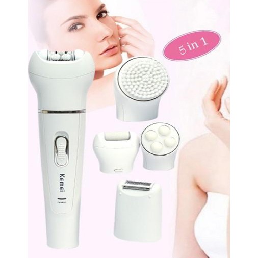 Máy Kemei 2199 Rửa Mặt, Cạo Lông , Chà Gót Chân 5 in 1