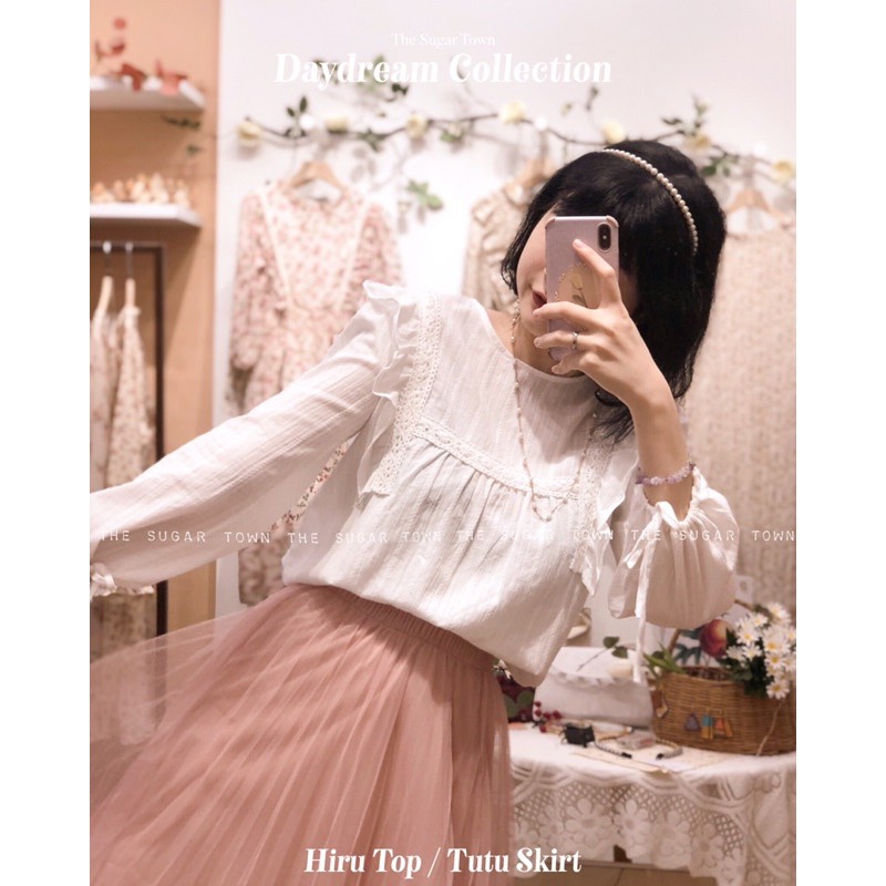 Áo tay bồng Hiru Top chất thô cotton by Sugar Town