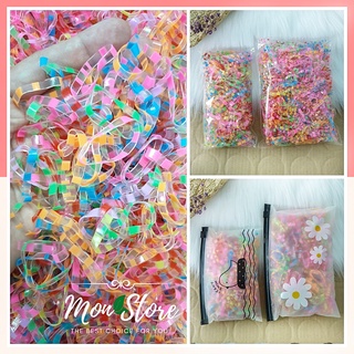 Thun cột tóc MÀU ĐỨT KHÚC mix màu xinh xắn