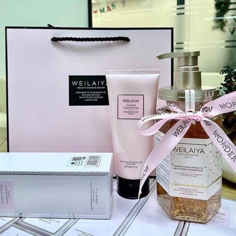 Sữa dưỡng thể toàn thân Weilaiya, dưỡng trắng da, lưu hương cả ngày, hương hoa hồng